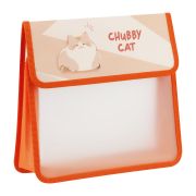 Папка для тетрадей 2 отделения, ArtSpace «Chubby cat», А5, пластик, на липучке