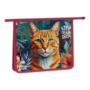 Папка для тетрадей 1 отделение, ArtSpace «The Red Cat», А5, пластик, на молнии
