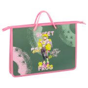 Папка с ручками А4 ArtSpace «Sweet Frog», пластик, на молнии, 45мм