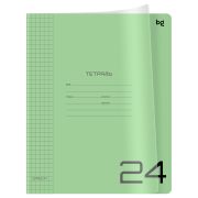 Тетрадь 24л. клетка BG «UniTone. Green», пластиковая прозрачная обложка