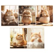 Тетрадь 48л., А5, клетка BG «Cozy cat», выборочный лак