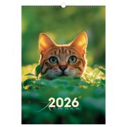 Календарь настенный перекидной на гребне, 340*480 мм 6л. BG «Коты», 2026г.