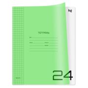 Тетрадь 24л. клетка BG «UniTone. Neon», пластиковая обложка, неон салатовый