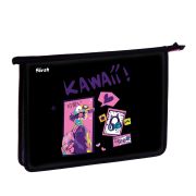 Папка для тетрадей 1 отделение, А4 Först «Kawaii» , 340*245*40 мм, пластик, на молнии