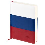 Ежедневник датированный 2026г., А5, 176л., твердый переплет, кожзам, BG «Флаг», триколор