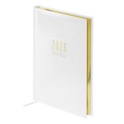 Ежедневник датированный 2026г., А5, 176л., твердый переплет, кожзам, BG «Dallas. White», белый, фольгированный срез