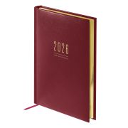 Ежедневник датированный 2026г., А5, 176л., твердый переплет, кожзам, BG «Dallas. Dark red», тёмно-красный, фольгированный срез