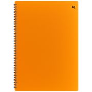 Тетрадь 80л., А4 клетка на гребне BG «Neon», пластиковая обложка, оранжевый