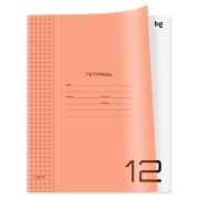 Тетрадь 12л., клетка BG «UniTone. Neon», пластиковая обложка, неон оранжевый