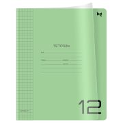 Тетрадь 12л., клетка BG «UniTone. Green», пластиковая прозрачная обложка