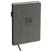 Ежедневник датированный 2026г., А5, 176л., твердый переплет, кожзам, BG «Fillsta. Gray», серый