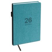 Ежедневник датированный 2026г., А5, 176л., твердый переплет, кожзам, BG «Fillsta. Teal», бирюзовый