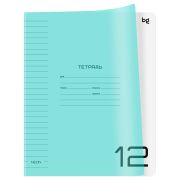 Тетрадь 12л., линия BG «UniTone. Neon», пластиковая обложка, неон голубой