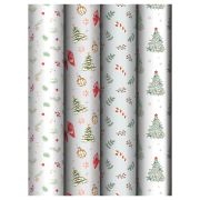 Упаковочная бумага глянц. 70*100см, MESHU «Christmas decoration», 80г/м2, ассорти 4 дизайна