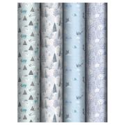 Упаковочная бумага глянц. 70*100см, MESHU «Winter mood», 80г/м2, ассорти 4 дизайна