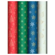 Упаковочная бумага глянц. 70*100см, MESHU «Winter pattern», 80г/м2, ассорти 4 дизайна