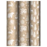 Упаковочная бумага глянц. 70*100см, MESHU «Winter forest», 70г/м2, ассорти 3 дизайна