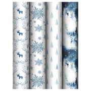 Упаковочная бумага глянц. 70*100см, MESHU «Christmas toys», 80г/м2, ассорти  4 дизайна