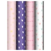 Упаковочная бумага глянц. 70*100см, MESHU «Love pattern», 80г/м2, ассорти 4 дизайна
