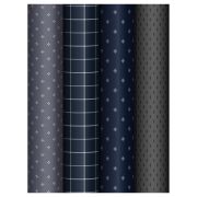 Упаковочная бумага глянц. 70*100см, MESHU «Dark», 80г/м2, ассорти 4 дизайна