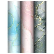 Упаковочная бумага глянц. 70*100см, MESHU «Marble», 80г/м2, ассорти  3 дизайна