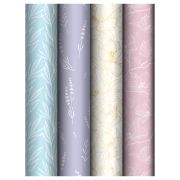 Упаковочная бумага глянц. 70*100см, MESHU «Flowers», 80г/м2, ассорти 4 дизайна