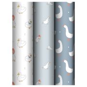 Упаковочная бумага глянц. 70*100см, MESHU «Goose set», 80г/м2, ассорти 3 дизайна