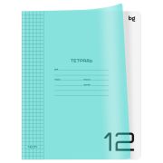 Тетрадь 12л., клетка BG «UniTone. Neon», пластиковая обложка, неон голубой