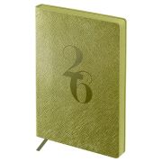 Ежедневник датированный 2026г., А6+, 176л., мягкий переплет, кожзам, BG «Shine. Olive», светло-зеленый, цветной срез