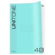Тетрадь 48л., А4 клетка BG «UniTone. Neon», пластиковая обложка, неон голубой