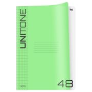 Тетрадь 48л., А4 клетка BG «UniTone. Neon», пластиковая обложка, неон салатовый