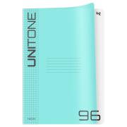 Тетрадь 96л., А4 клетка BG «UniTone. Neon», пластиковая обложка, неон голубой
