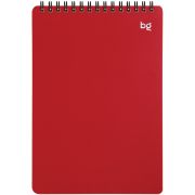 Блокнот А5 60л. на гребне BG «Base», красная пластиковая обложка, тиснение фольгой