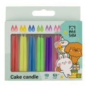 Свечи для торта с цветным пламенем MESHU «Bright flame», ассорти, 5,5см, 12шт
