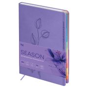 Еженедельник датированный 2026г., А6+, 80л., мягкий переплет, кожзам, BG «Season. Orchid», сиреневый, полноцветный вырубной блок