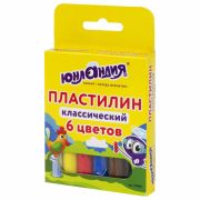 Пластилин классический ЮНЛАНДИЯ «ЮНЛАНДИК-СКУЛЬПТОР», 6 цветов, 120 г, ВЫСШЕЕ КАЧЕСТВО, 105028