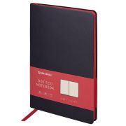 Блокнот А5 (148x218 мм), BRAUBERG «Metropolis Mix», под кожу, 80 л., в точку, черный, 113314