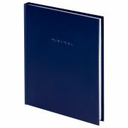 Блокнот МАЛЫЙ ФОРМАТ 110х147 мм, А6, 80 л., твердый, клетка, BRAUBERG «Minimal», синий, 116447