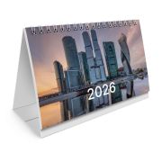 Календарь-домик настольный на гребне с бегунком, 2026 г., BRAUBERG, 160х105 мм, «Мегаполис», 117269