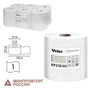 Полотенца бумажные с центральной вытяжкой 200 м, VEIRO (Система M2) COMFORT, 1-слойные, белые, КОМПЛЕКТ 6 рулонов, KP210, КР210