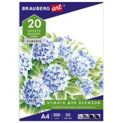 Папка для рисования А4, 20 л., 200 г/м2, BRAUBERG, 210х297 мм, «Сирень», 129223