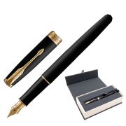 Ручка перьевая PARKER «Sonnet Core Matt Black GT», корпус черный матовый лак, позолоченные детали, черная, 1931516