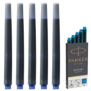 Картриджи чернильные PARKER «Cartridge Quink», КОМПЛЕКТ 5 штук, смываемые чернила, синие, 1950383