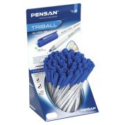 Ручка шариковая масляная PENSAN «Triball», СИНЯЯ, ДИСПЛЕЙ, трехгранная, узел 1 мм, линия письма 0,5 мм, 1003/S60