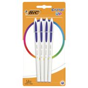 Ручки шариковые BIC «Cristal Up», НАБОР 4 шт., СИНИЕ, узел 1 мм, линия письма 0,32 мм, блистер, 949875