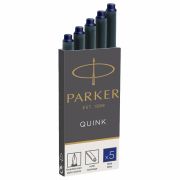 Картриджи чернильные PARKER «Cartridge Quink», КОМПЛЕКТ 5 штук, блистер, синие, 1950403