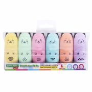 Набор текстовыделителей мини 6 ЦВЕТОВ BRAUBERG KIDS «CUTE CATS PASTEL», линия 1-5 мм, 152436