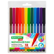 Фломастеры BRAUBERG KIDS КЛАССИЧЕСКИЕ 12 цветов, вентилируемый колпачок, ПВХ-упаковка, 152601