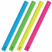 Линейка пластиковая 40 см, «Neon», неоновая, ассорти, ЛН-31437