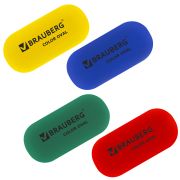 Ластик BRAUBERG «Color Oval», 55х23х10 мм, цвет ассорти, овальный, 222470